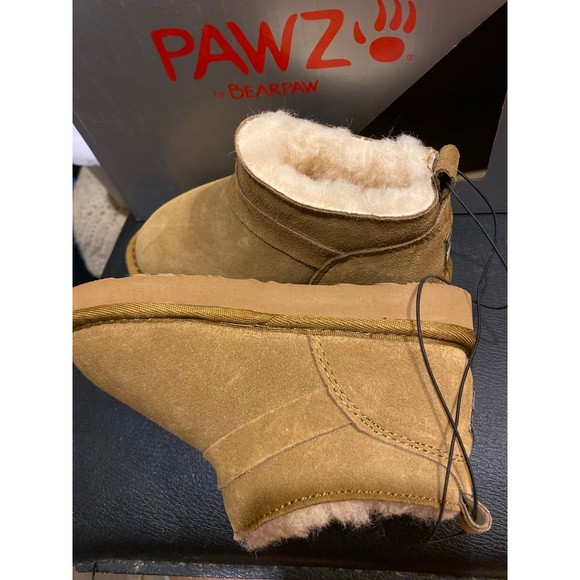 New Girls Pawz by BearPaw Pretty Short Hickory Brown Boots Size 10 New - Picture 12 of 12